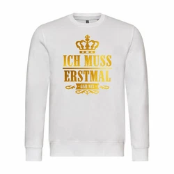 deinshirt Kapuzenpullover Herren Ich muss erstmal gar nix Gold/Creme/Gelb/Grau