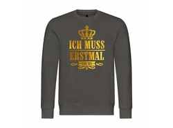 deinshirt Kapuzenpullover Herren Ich muss erstmal gar nix Grün/Dunkelgrün/Gold