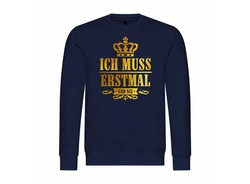 deinshirt Kapuzenpullover Herren Ich muss erstmal gar nix Blau/Dunkelblau