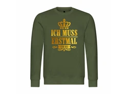 deinshirt Kapuzenpullover Herren Ich muss erstmal gar nix Grün/Dunkelgrün