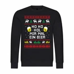 deinshirt Kapuzenpullover Herren HO HO Hol mir mal ein Bier Schwarz