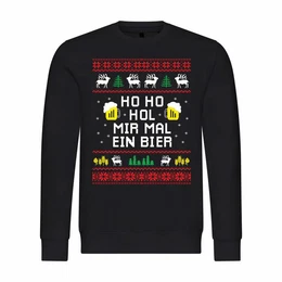 Kapuzenpullover Herren Pullover HO HO Hol mir mal ein Bier Mit Print Motiv
