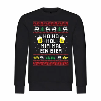 deinshirt Kapuzenpullover Herren HO HO Hol mir mal ein Bier Schwarz