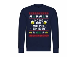 deinshirt Kapuzenpullover Herren HO HO Hol mir mal ein Bier Dunkelblau
