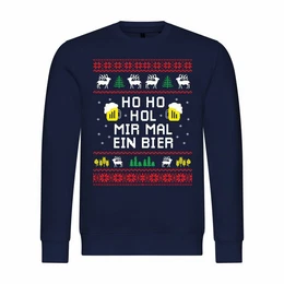 Kapuzenpullover Herren Pullover HO HO Hol mir mal ein Bier Mit Print Motiv