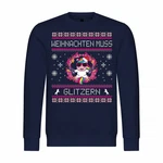 deinshirt Kapuzenpullover Weihnachten muss glitzern Print Motiv Dunkelblau/Blau/Lila