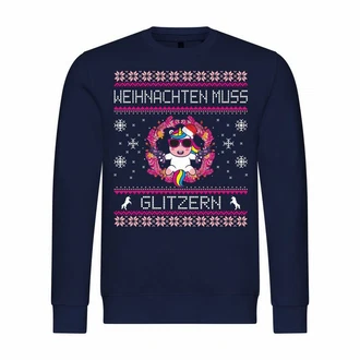 deinshirt Kapuzenpullover Weihnachten muss glitzern Print Motiv