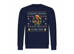deinshirt Kapuzenpullover Herren Pullover Mit Print Motiv Dunkelblau/Rot/Blau