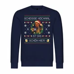 deinshirt Kapuzenpullover Herren Pullover Mit Print Motiv Dunkelblau/Rot/Blau