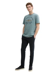 TOM TAILOR T-Shirt mit Logo Print Grau/Blau/Türkis/Grün/Gelb/Hellblau