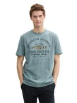 TOM TAILOR T-Shirt mit Logo Print Grau/Blau/Türkis/Grün/Gelb/Hellblau