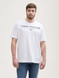 TOM TAILOR PLUS T-Shirt mit Logo-Print Beige/Weiß/Braun/Rosa/Gelb