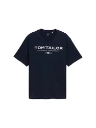 TOM TAILOR PLUS T-Shirt mit Logo-Print Dunkelblau/Hellblau/Gelb