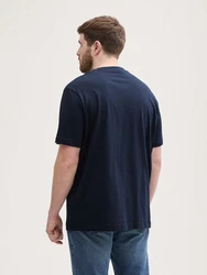 TOM TAILOR PLUS T-Shirt mit Logo-Print Dunkelblau/Hellblau/Gelb