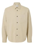 SELECTED HOMME Langarmhemd Overshirt Casual Hemd Khaki/Beige