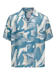 ONLY & SONS Kurzarmhemd Blau