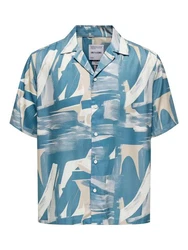 ONLY & SONS Kurzarmhemd Blau