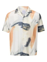 ONLY & SONS Kurzarmhemd Orange/Blau/Grau
