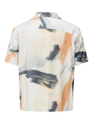 ONLY & SONS Kurzarmhemd Orange/Blau/Grau
