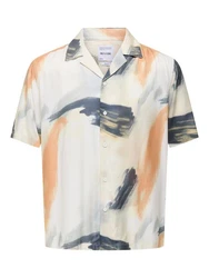 ONLY & SONS Kurzarmhemd Orange/Blau/Grau