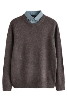 Next 2-in-1 Pullover Hemdeinsatz 