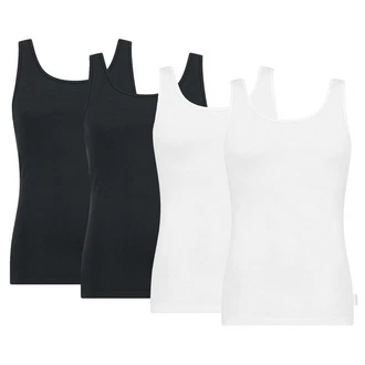 sloggi Unterhemd Herren Tank Top 24/7 SH 02 Vest Weiß/Schwarz/Creme