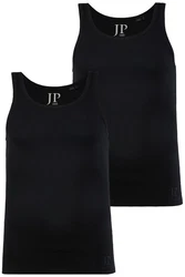 JP1880 Unterhemd 2er-Pack Rippjersey Schwarz/Rot/Hellblau