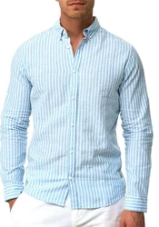 Indicode Langarmhemd INBrayden Hellblau/Blau