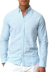 Indicode Langarmhemd INBrayden Hellblau/Blau