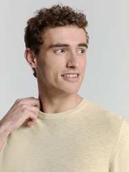 NO EXCESS T-Shirt Khaki/Beige/Weiß