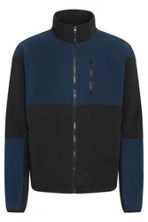 Blend Fellimitatjacke Sweatshirt zipp thru Dunkelblau/Schwarz/Blau