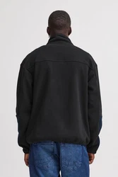 Blend Fellimitatjacke Sweatshirt zipp thru Dunkelblau/Schwarz/Blau