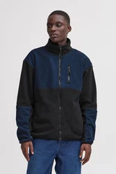 Blend Fellimitatjacke Sweatshirt zipp thru Dunkelblau/Schwarz/Blau