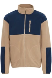 Blend Fellimitatjacke Sweatshirt zipp thru Beige/Braun/Khaki/Dunkelblau