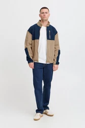 Blend Fellimitatjacke Sweatshirt zipp thru Beige/Braun/Khaki/Dunkelblau