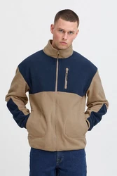 Blend Fellimitatjacke Sweatshirt zipp thru Beige/Braun/Khaki/Dunkelblau