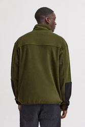Blend Fellimitatjacke Sweatshirt zipp thru Dunkelgrün