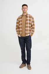 Blend Langarmhemd BHShirt Braun/Orange/Beige