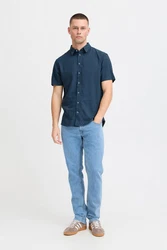 Blend Kurzarmhemd BLEND BHBOBBY Shirt Dunkelblau/Hellblau/Blau