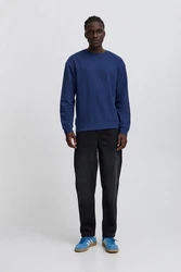 Blend Longsweatshirt BLEND BHBRODY Sweatshirt Crew Dunkelblau/Blau