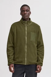 Blend Fellimitatjacke Sweatshirt zipp thru Dunkelgrün