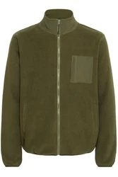 Blend Fellimitatjacke Sweatshirt zipp thru Dunkelgrün