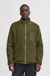 Blend Fellimitatjacke Sweatshirt zipp thru Dunkelgrün