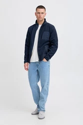 Blend Fellimitatjacke Sweatshirt zipp thru Dunkelblau