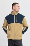 Blend Fleecejacke Sweatshirt halfzipp Beige/Braun/Dunkelblau