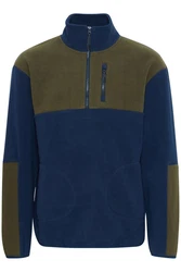 Blend Fleecejacke Sweatshirt halfzipp Dunkelgrün/Dunkelblau/Türkis/Blau