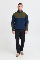 Blend Fleecejacke Sweatshirt halfzipp Dunkelgrün/Dunkelblau/Türkis/Blau