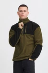 Blend Fleecejacke Sweatshirt halfzipp navy / oliv
