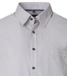 CASAMODA Langarmhemd Freizeithemd Print Grau/Creme/Dunkelblau/Dunkelgrau