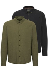 Blend Langarmhemd Style BHShirt Schwarz/Hellblau/Dunkelgrau/Rot